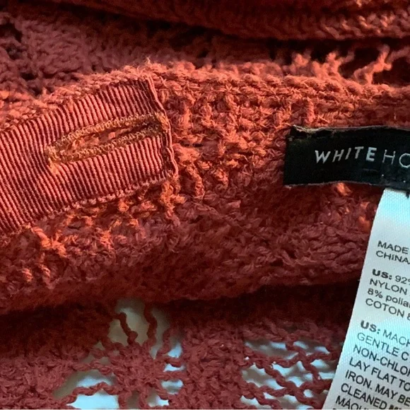 WHITE HOUSE BLACK MARKET Women’s Crochet Ruffle Sleeve Sweater XS - Picture 10 of 13